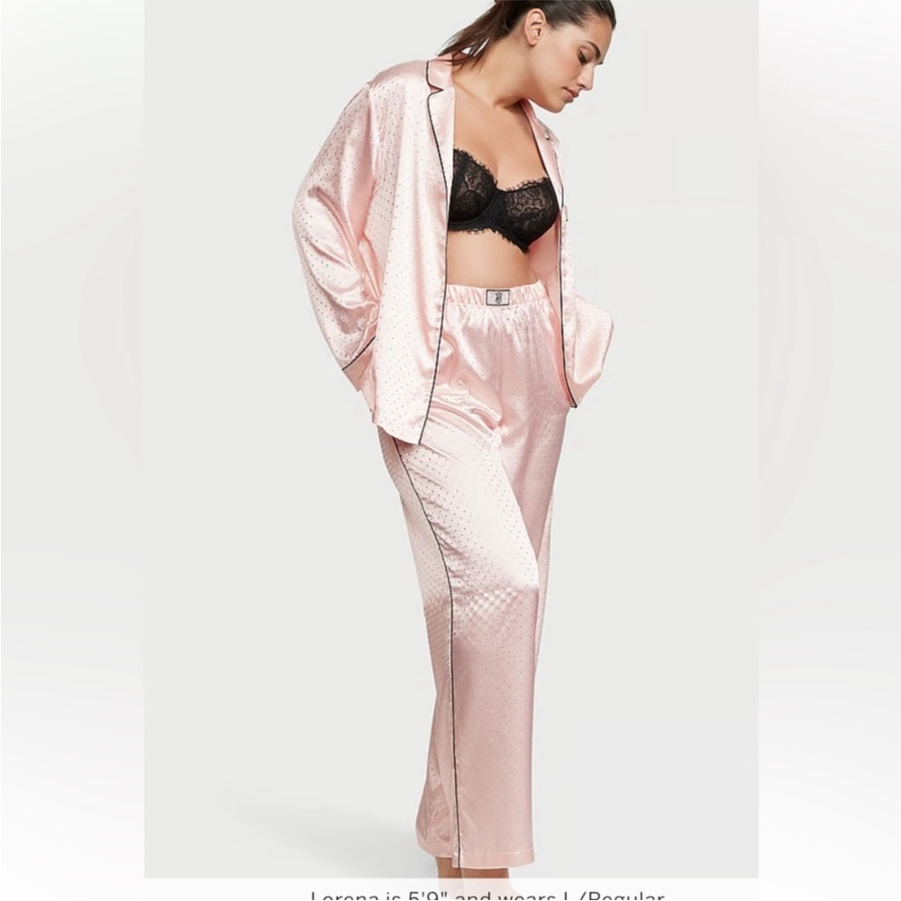 Victoria Secret Dew Drop Satin Long Pajama Set